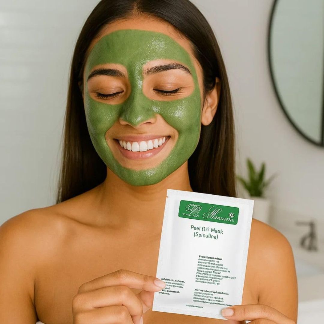 Spirulina Peel Off Mask For Unisex | Whitening, Anti-Aging & Anti-Inflammatory | With Spirulina & Menthol | Improves Collagen, Brightens Skin & Reduces Pores(Pack of 10pcs)