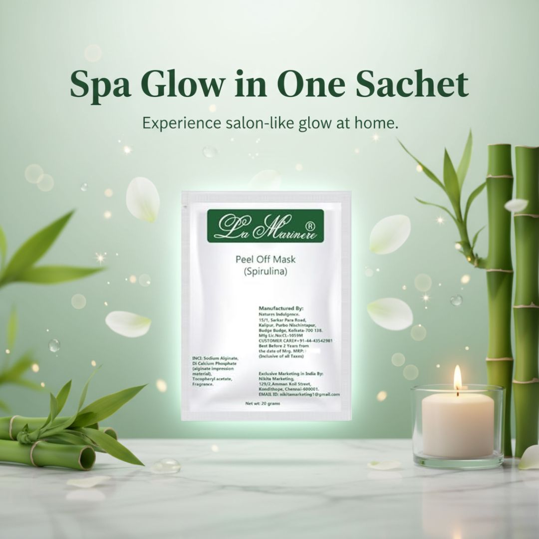 Spirulina Peel Off Mask For Unisex | Whitening, Anti-Aging & Anti-Inflammatory | With Spirulina & Menthol | Improves Collagen, Brightens Skin & Reduces Pores(Pack of 10pcs)